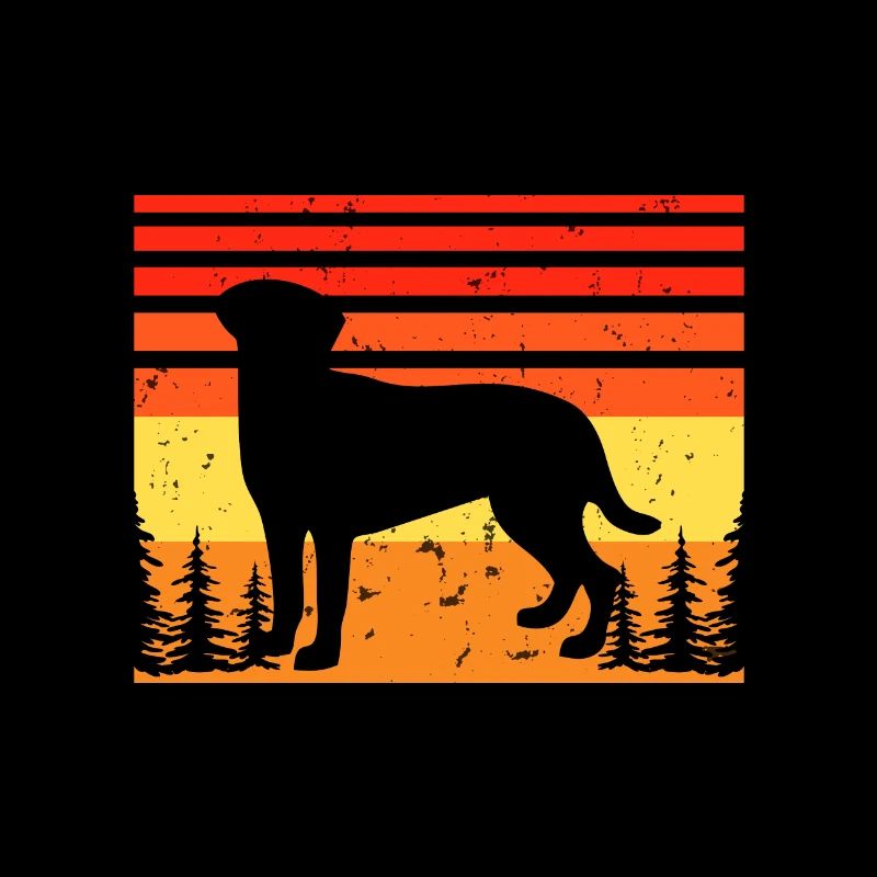 Akbash Dog Lover Silhouette Vintage Sunset