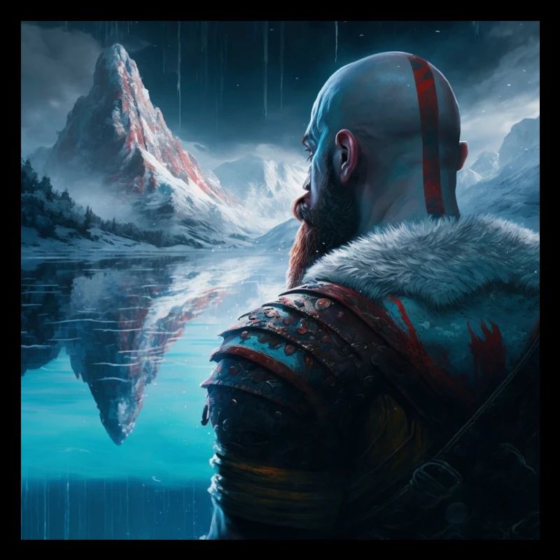kratos devant les montagnes