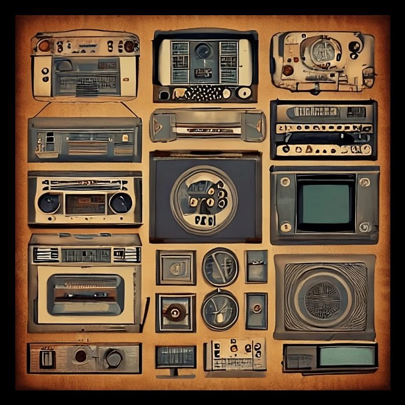 Retro electronics 80s style