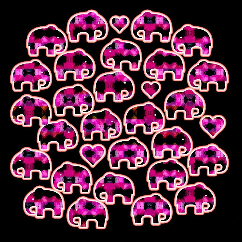 Elefant und Herzen pink