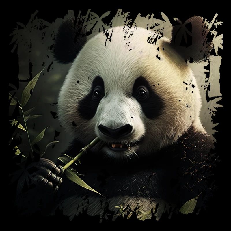Beau snacking de panda noir et blanc