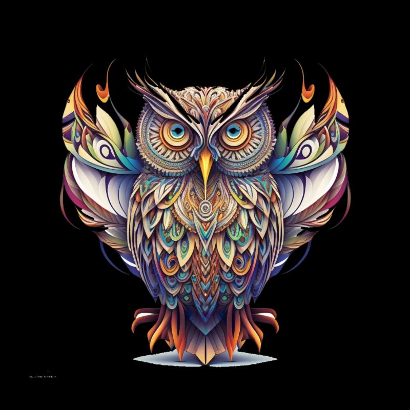 Chouette de Mandowl dans le style mandala