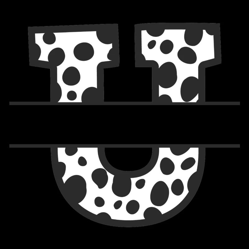 Buchstabe U benutzerdefiniertes Kuhmuster