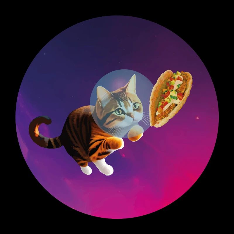 Drôle mignon chat coquin Bengale Main Coon Space