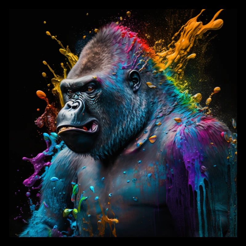 Gorille coloré, design unique