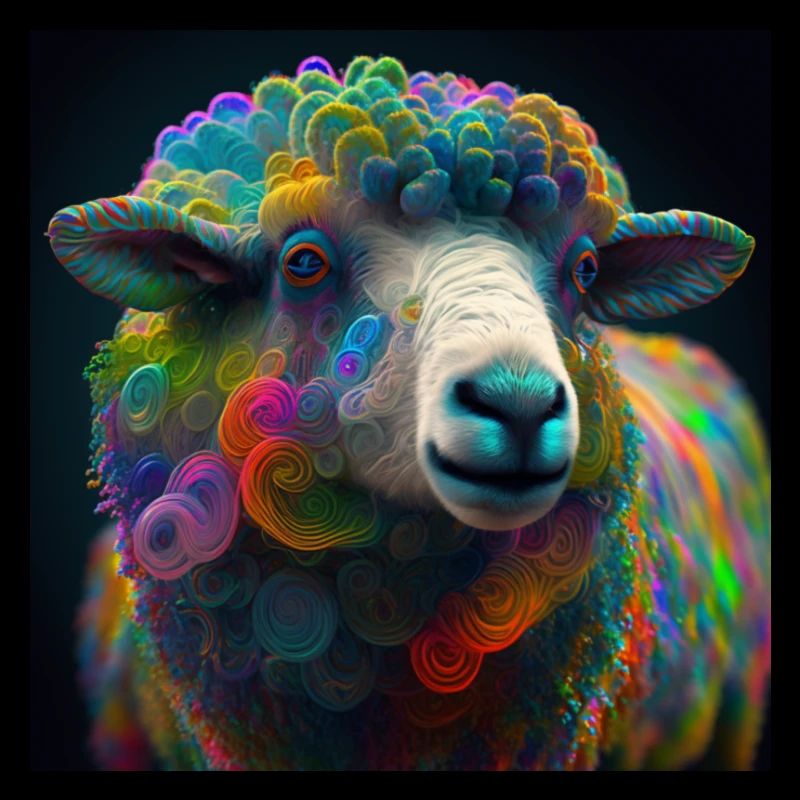 Coloured sheep, unique design