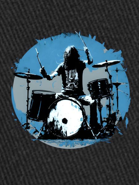 Drummer crazy blue