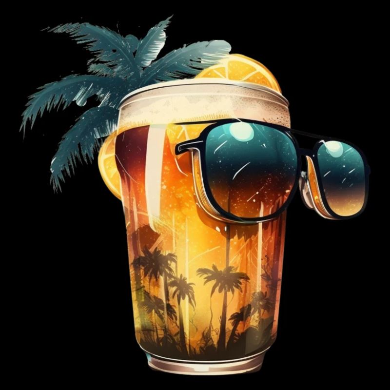 Sommer Sonnenbrille Palmen und Bier