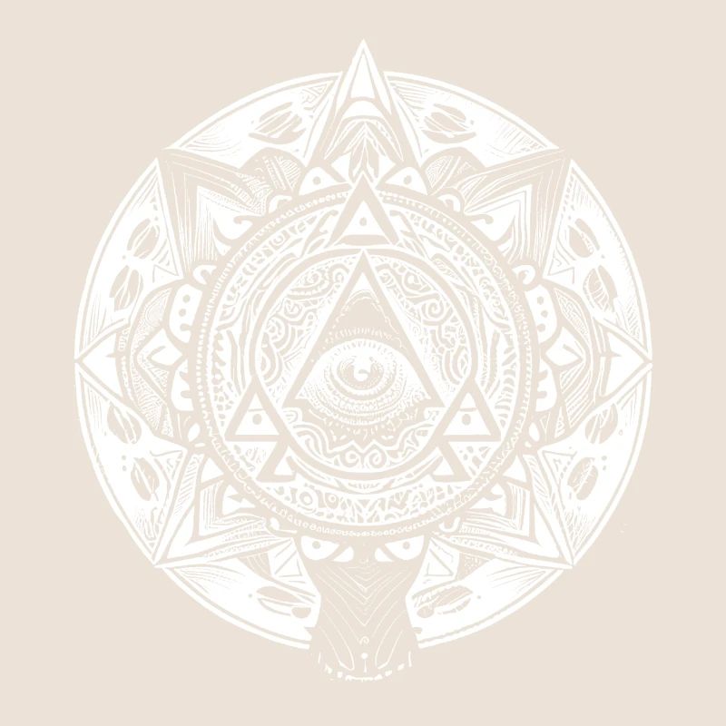 Geometrisches Mandala Artwork mit Pyramiden