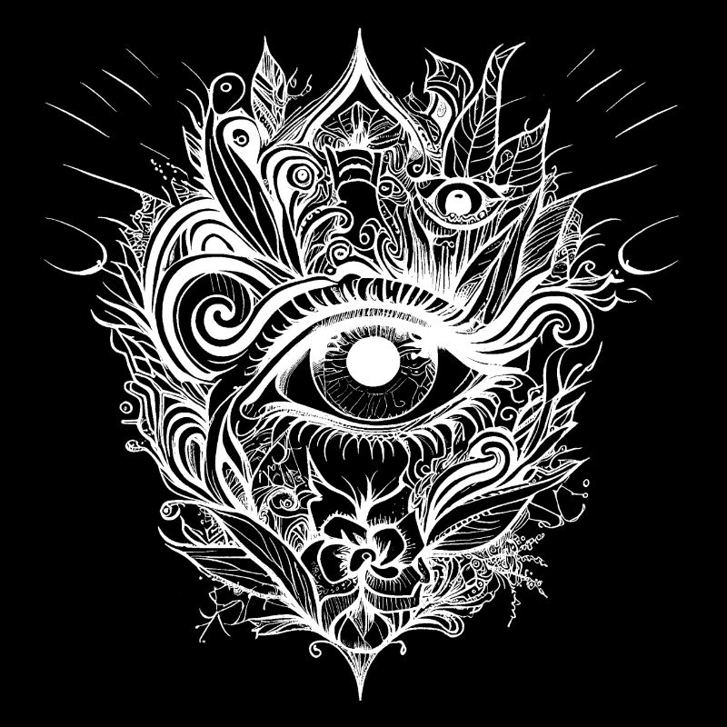 Psychedelic eye with trippy patterns