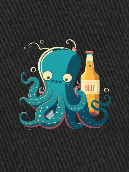 Funny squid with beer