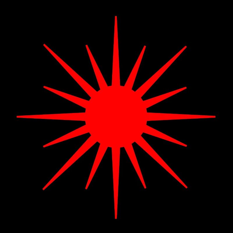 Red sun symbol
