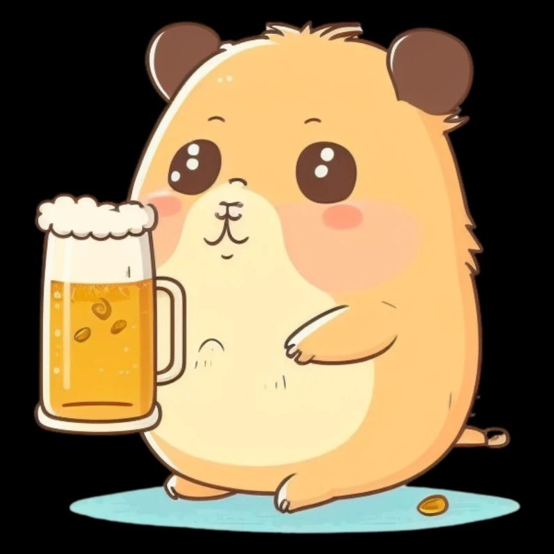 Süßer dicker Biertrinkender Hamster