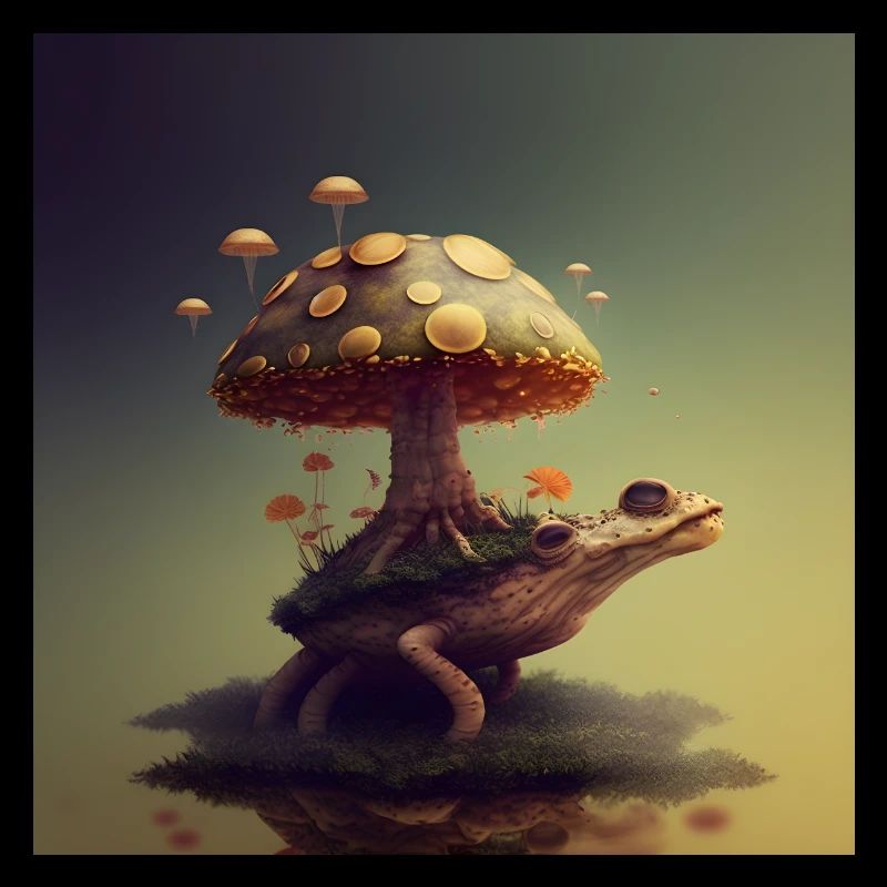 Trippy Turtle with Tree Growing on her Back