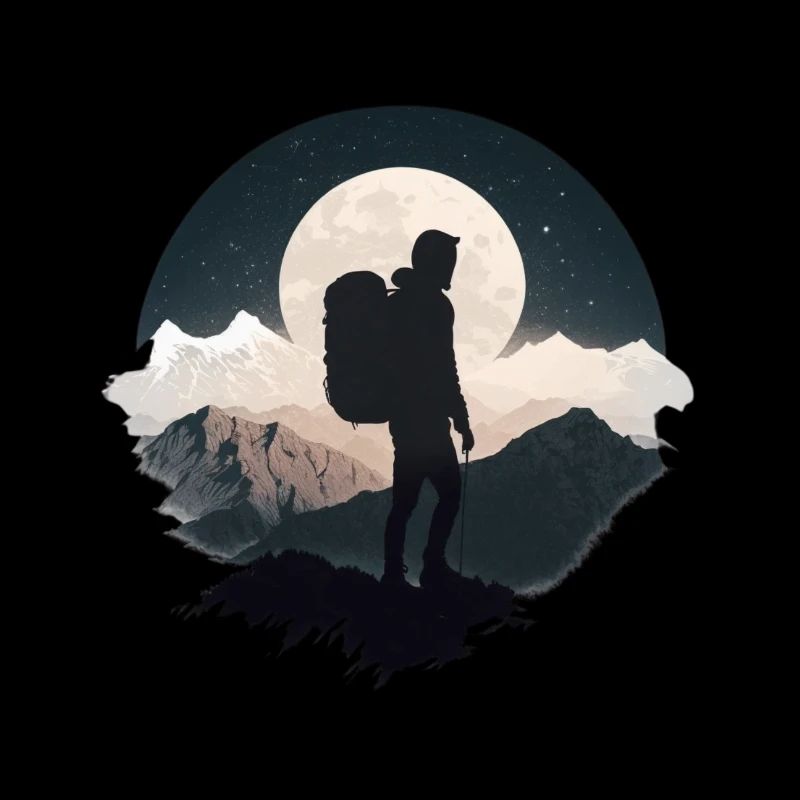 Backpacker im Mondschein, Wanderung