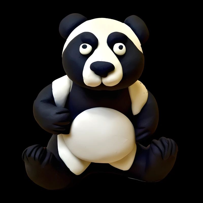 Panda en pâte à modeler
