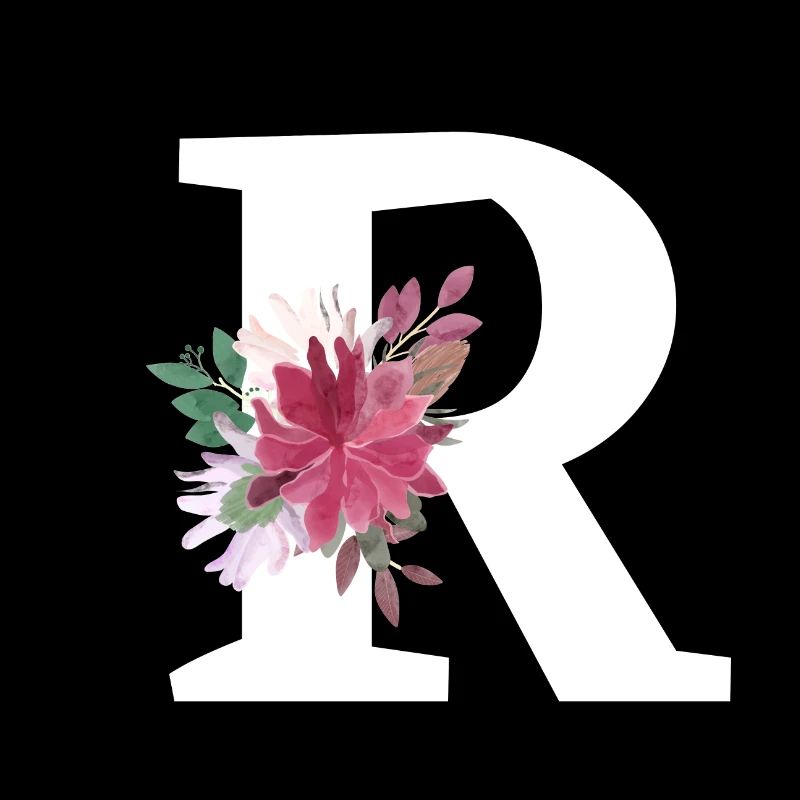 Buchstabe r floral