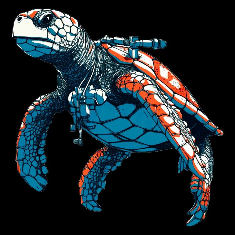Schildkröte hat als Hobby Tauchen