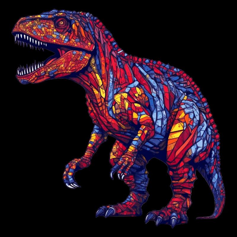 Dinosaurs with bright and bright colors