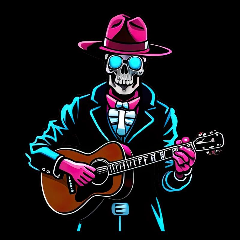 skeleton guitar top