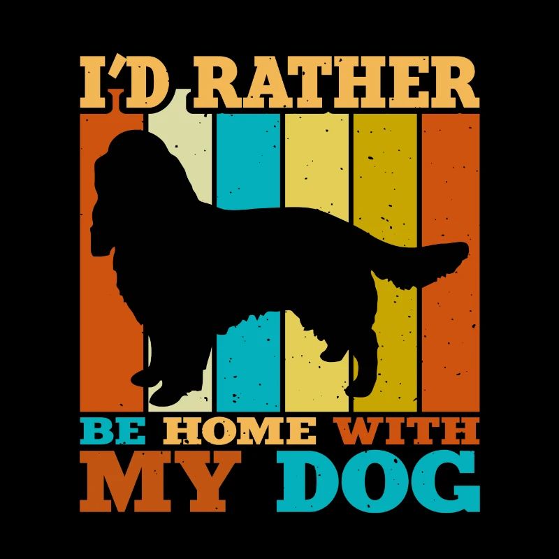 English Springer Spaniel Hund Silhouette Retro Sonne