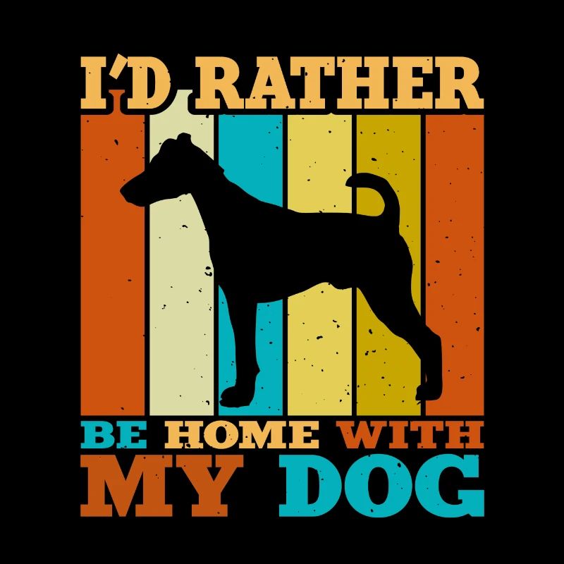 Fox Terrier Smooth Dog Silhouette Retro Sunset