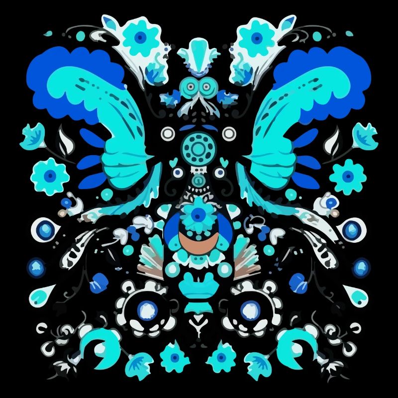 Les oiseaux vintage bleus