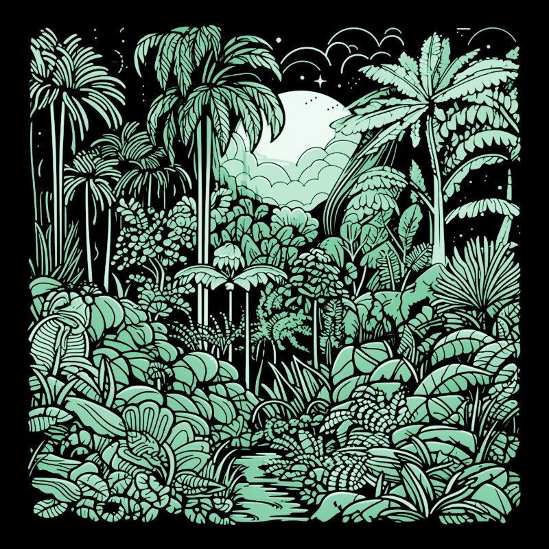 Motif jungle vert clair