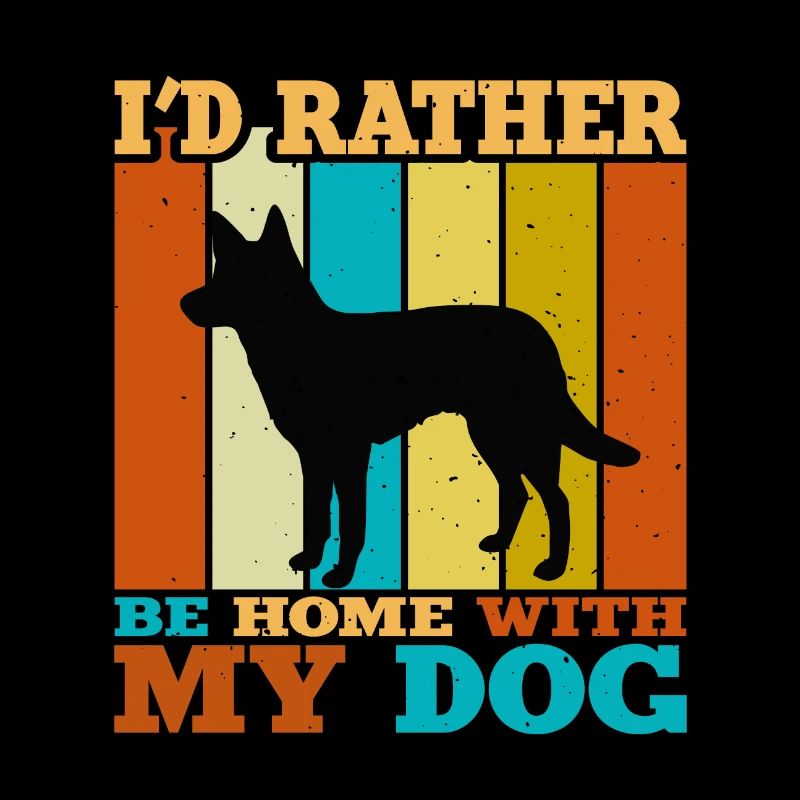 Koolie Dog Lover Silhouette Vintage Sunset