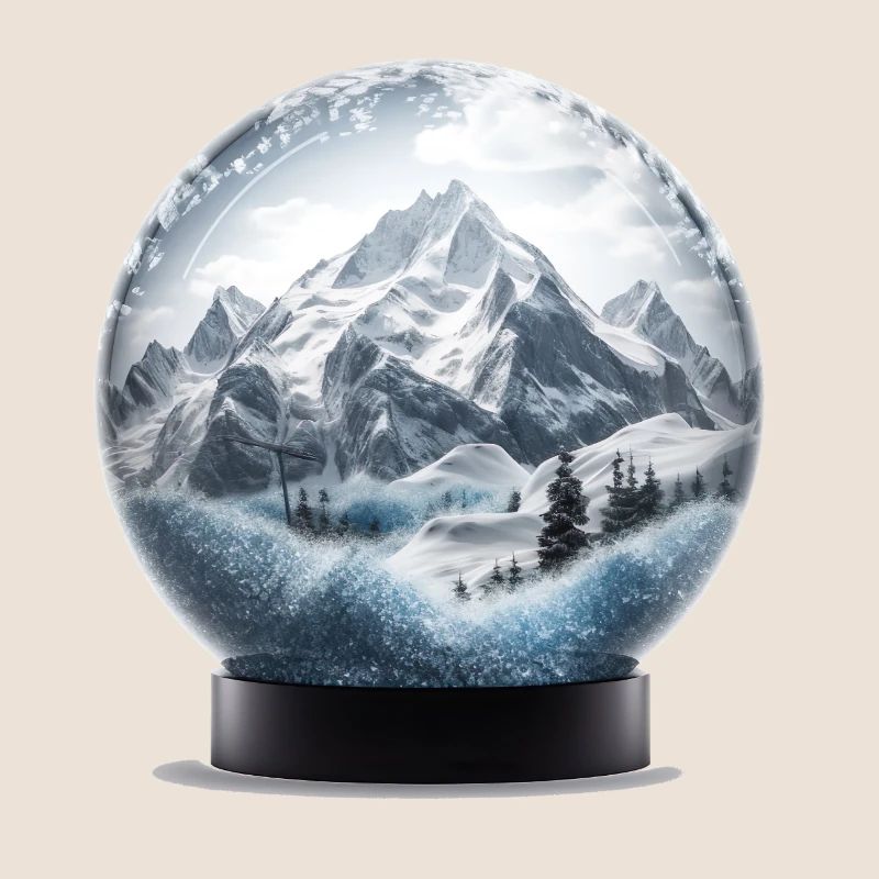 Les beautés de la terre dans une boule à neige