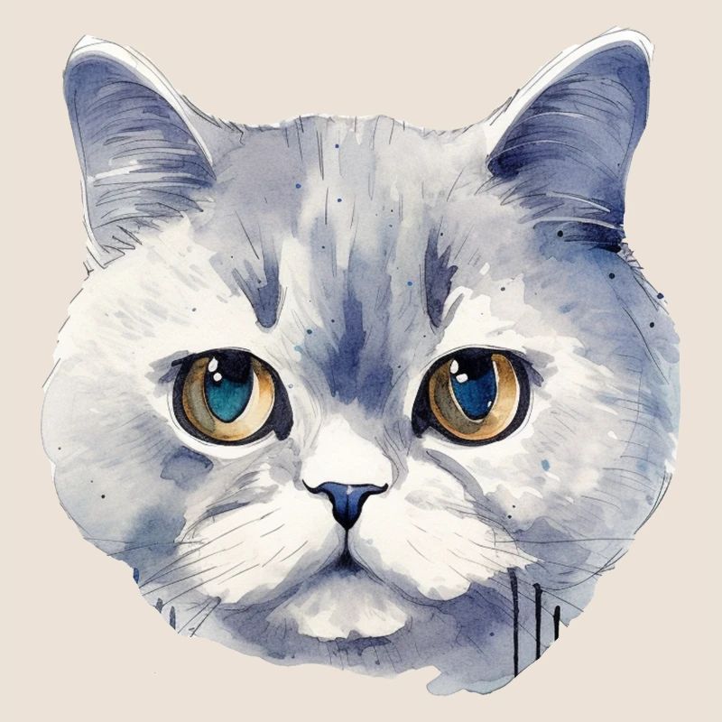Britisch Kurzhaar Katze Wasserfarben