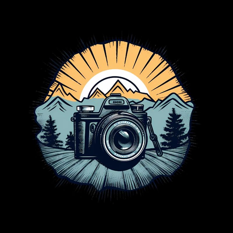 Logo de caméra rétro cool