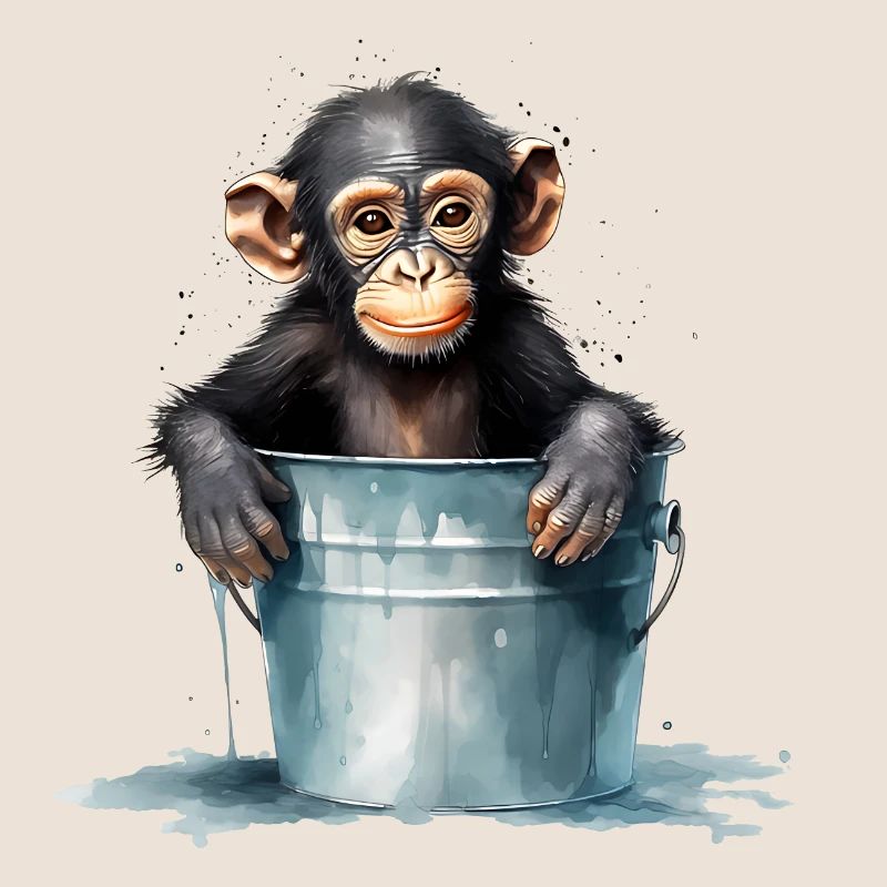 Le singe cherche le refroidissement