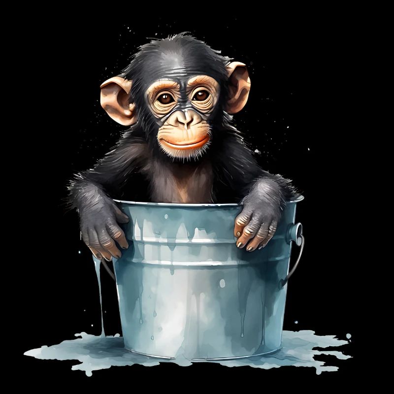 Le singe cherche le refroidissement