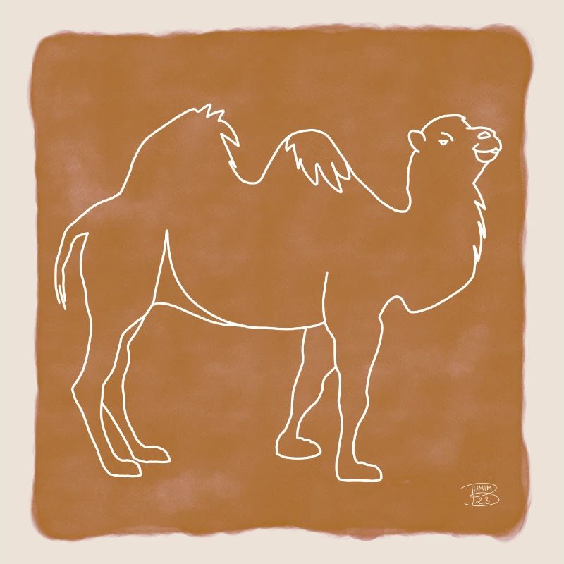 "Kamel", Boho Line Art Design, Serie "Desert"