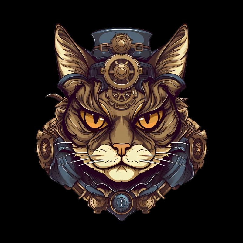 Steampunk Chat Tête de Chat