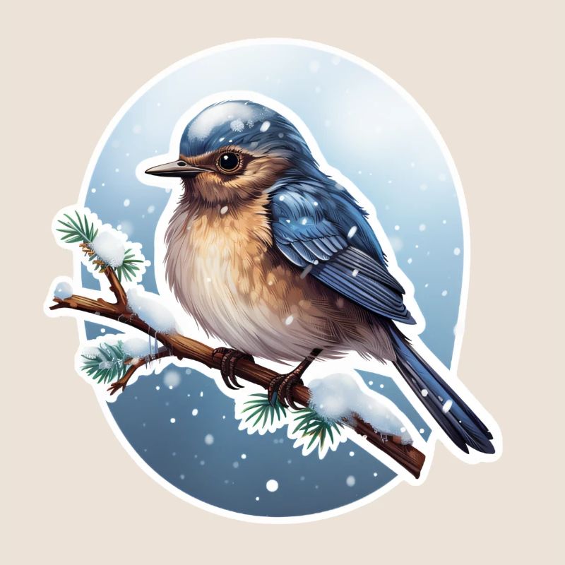 Winter Bird Snow
