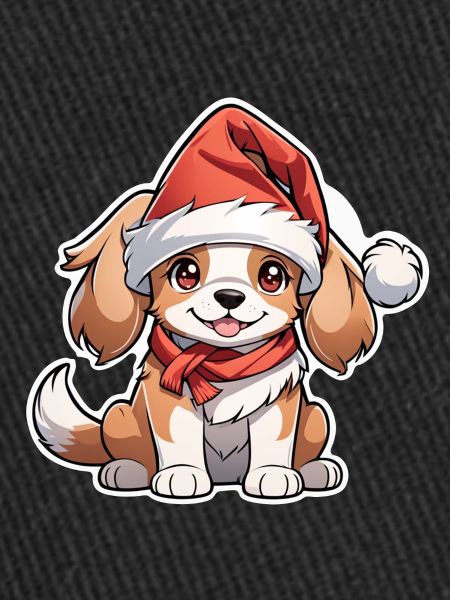 chien avec bonnet de noel