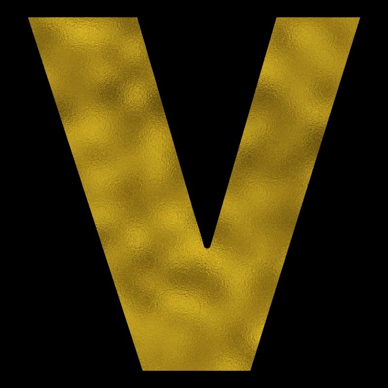 Buchstabe V Gold