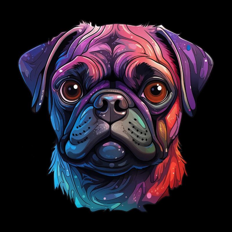 Mops farbenfroh