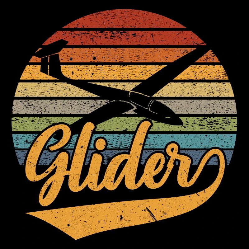 Retro Planner Glider Soaring Aircraft Pilot