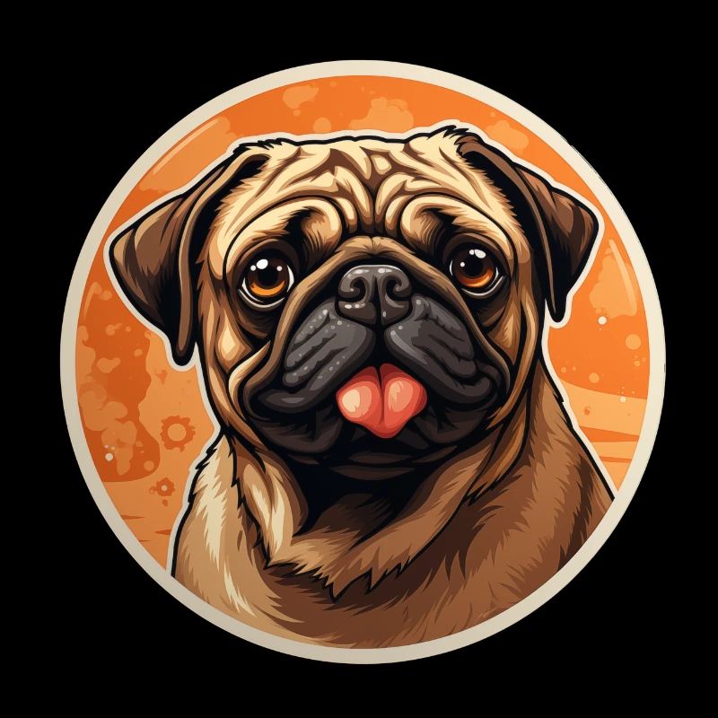 Faithful looking pug head