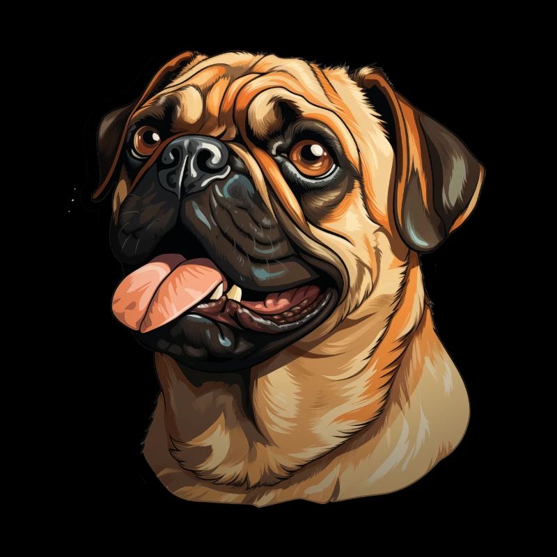 Faithful looking pug head