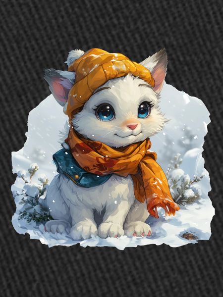 Chaton mignon en hiver