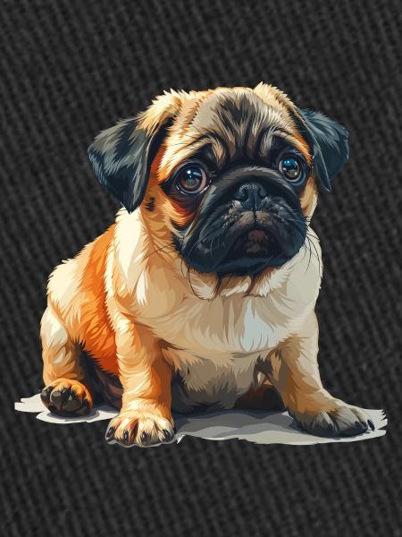 Chiot carlin assis