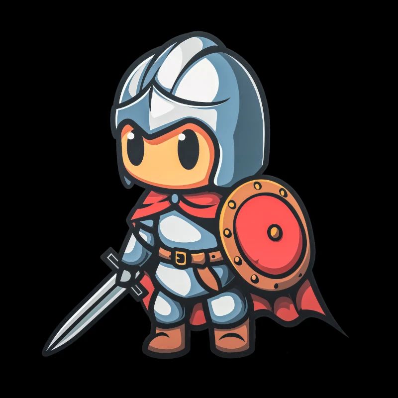 Chevalier courageux dans le style de la bande dessinée pour les enfants