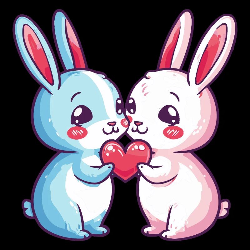 Bunny Couple Love Easter In Love