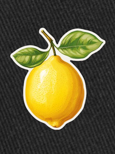 Lemon with 2 leaves