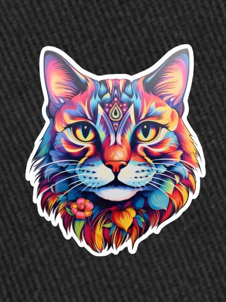 Illustration psychédélique de chat