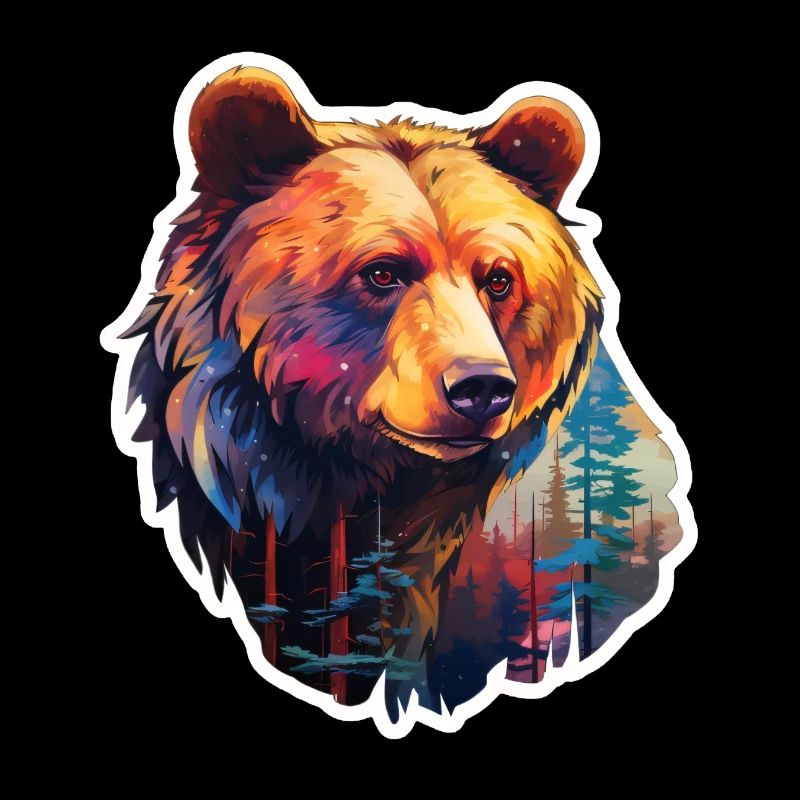 Ours coloré dans la nature